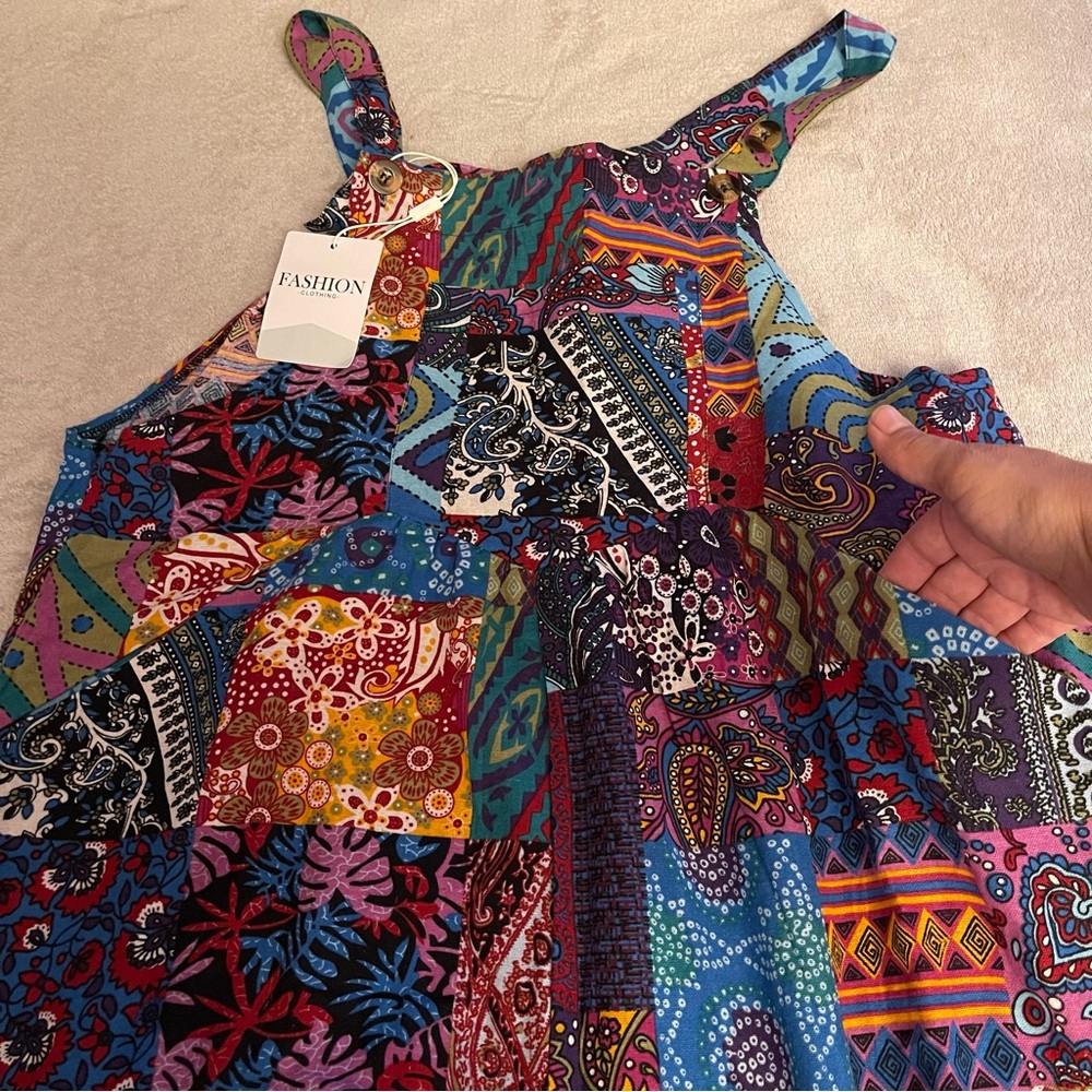 Colorful Patchwork Jumpsuit - Picture 14 of 16